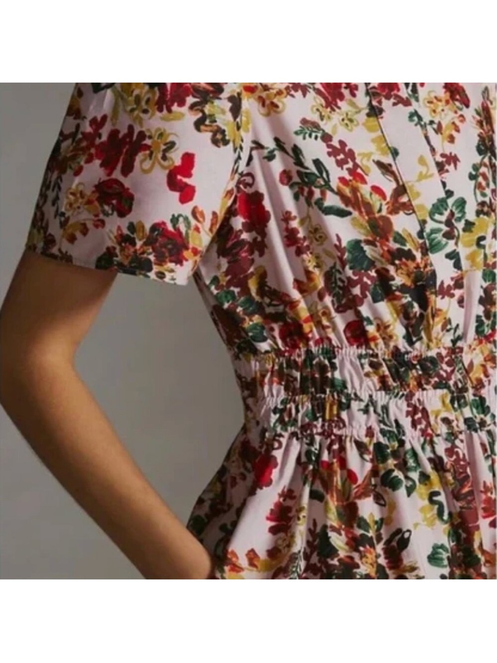 NEW Anthropologie Somerset Tiered Floral Smocked Maxi Dress in Pink Rose Size S - Picture 4 of 14